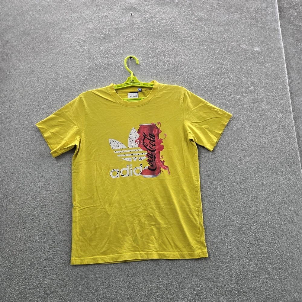 Adidas x Coca Cola‎ Men Shirt M Yellow Graphic Soda Can Logo Short Sleeve